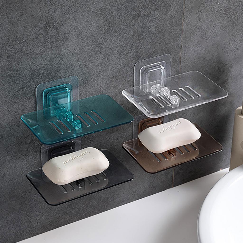 Soap Rack No Drilling Wall Mounted Soap Holder Self Adhesive Soap Sponge Storage Rack