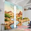 2pcs 2D flat printing Drapes Desert Oasis Streams Isaiah Polyester Without Electricity Birthday Party Perfect for Holiday Party
