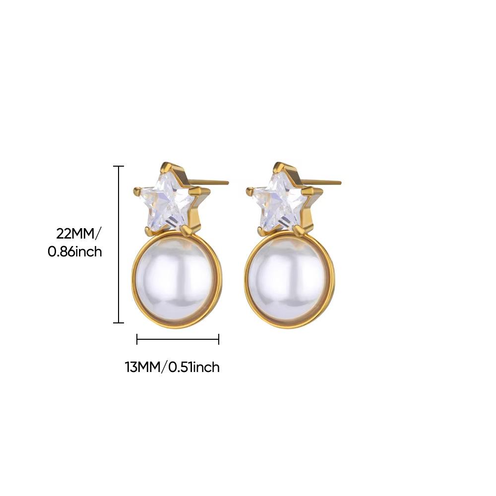 Exquisite mini fashion simple zircon pearl earrings stud earrings niche versatile design earrings women