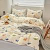 Bedding Four-piece Set Skin-friendly Breathable and Comfortable, Small Floral Washed Sheets Quilt Covers Pillowcases