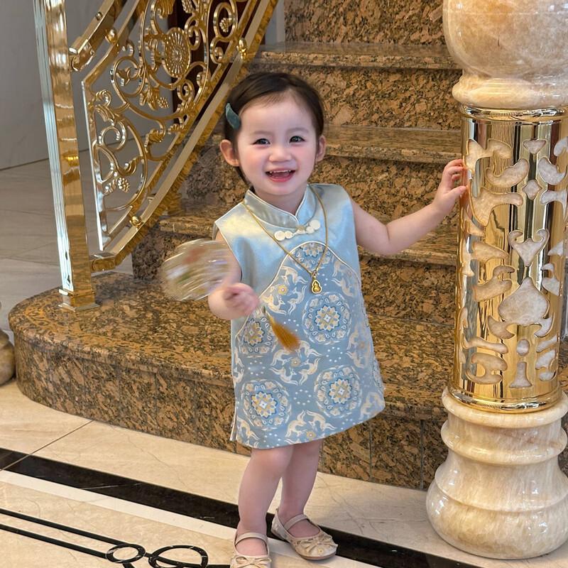 FADOBABY Girls' Chinese Style Summer Qipao Dress