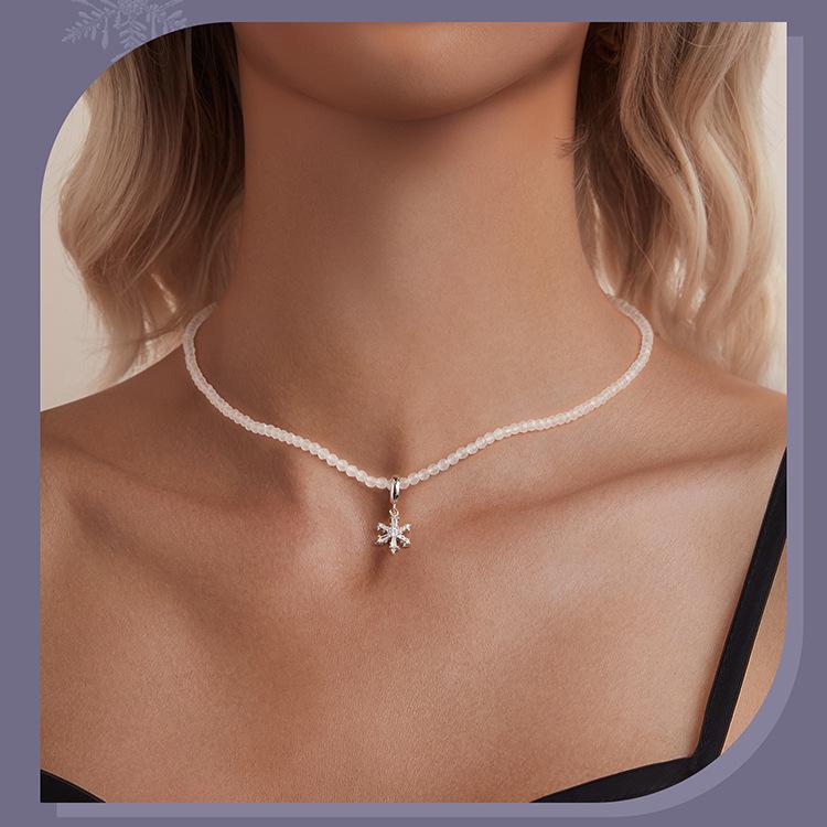 Yinziyun Original Design S925 Sterling Silver Ice Flower Winter Necklace for Women