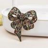 Stylish And Elegant Trendy Bow-Adorned Luxury Alloy -Encrusted Brooch