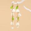 Maiglöckchen Ohrhänger mit Perlenfransen Romantischer Blumenschmuck für Party-Schmuck für Damen Elegante Lange Hängeohrringe