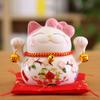 5 colių „Maneki Neko Lucky Cat“ ornamentas, keramikinis „Fortūnos katės“ statula Namų dekoratyvinė dovana „Feng shui Beckoning Cat Piggy Bank“