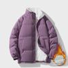 Korean Style Unisex Winter Cotton Coat with Plus Velvet - Loose, Casual, Trendy Couples' Jacket