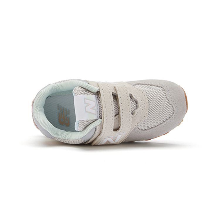 New Balance 574 Series Velcro Durable Non-Slip Low-Top Running Shoes Baby Sneaker Light-Gray Pink IV574PG1