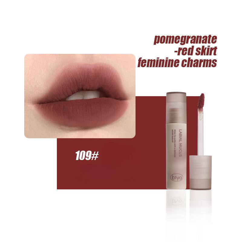 Velvet Lip Mud Matte Matte Waterproof Non-fading Pigment Whitening Lipstick Women's Lip Glaze