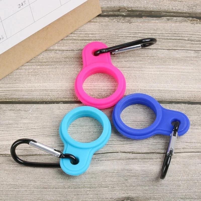 1/2/3pcs High Quality Aluminum Sports Kettle Buckle Outdoor Carabiner Water Bottle Holder Rubber Buckles Camping Hiking Tool 4