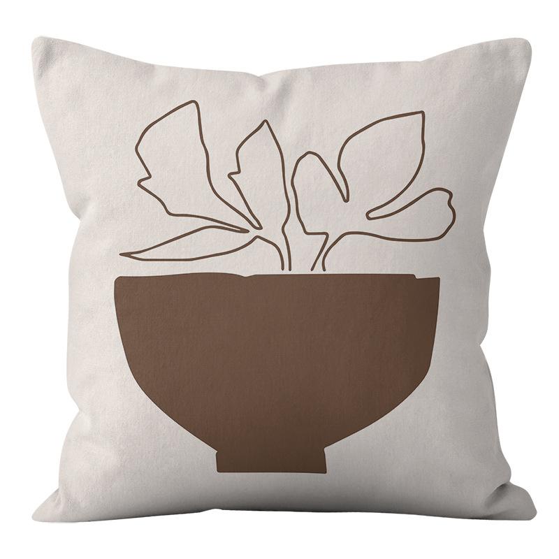 

Nordic Brown Maillard Pillowcase Abstract Geometric Pillow Home Living Room Sofa Cushion Cover 45X45CM