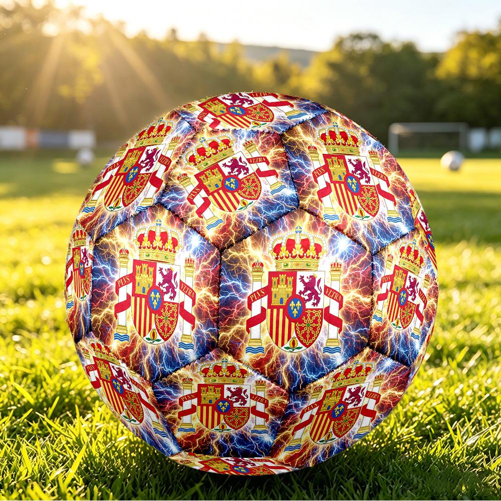Spain Football Printed Size 5 Soccer Ball Wear Resistant Standard Adult Training Football Fan Gift for Indoor Outdoor Match Sports
