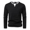 Men’s Plus Size Layered V-Neck Long Sleeve T-Shirt