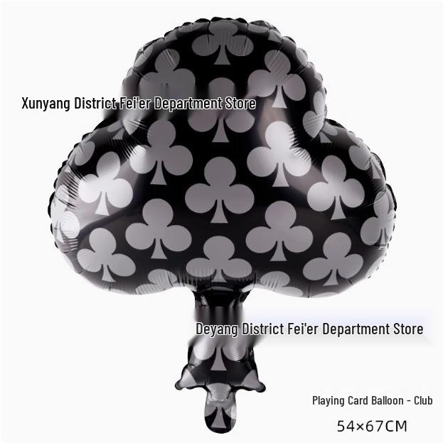 Würfel Kartenspiel Anzug Aluminiumfolienballons - Partydekorationen in Pik, Herz, Kreuz, Karo Formen