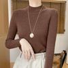 Slim and Thin Bottoming Shirt Women's Semi-high Neck Sweater Autumn and Winter Knitwear Tops