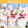 Rozkošné pryskyřičné figurky sněhuláka a Santa Clause pro DIY miniaturní vánoční scény