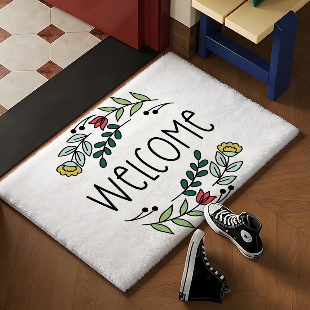 Welcome COOL Floor Mat Soft Flannel Rug Non-Slip Absorbent Mat For Bathroom Bedroom Home Decor