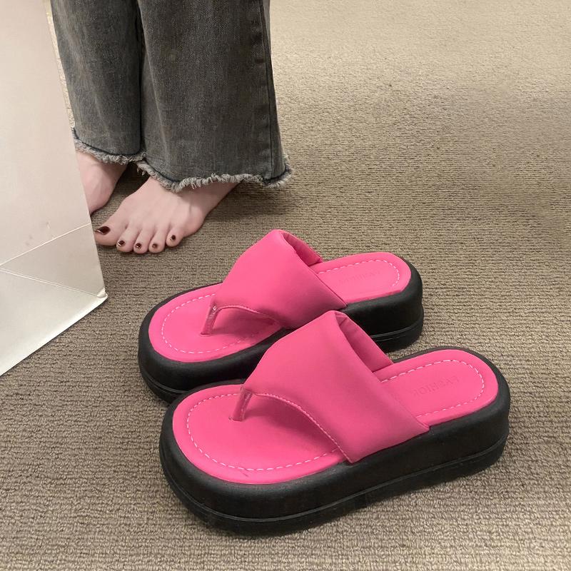 

Платформа танкетки Шлепанцы Летние Повседневные Удобные Тапочки Дизайнерские Пляжные Босоножки Модная Повседневная Женская Обувь 38