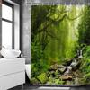 Natural Forest Landscape Shower Curtain 3D Printed Scenery Waterproof Polyester Bath Curtain Home Decor Bathroom Curtain