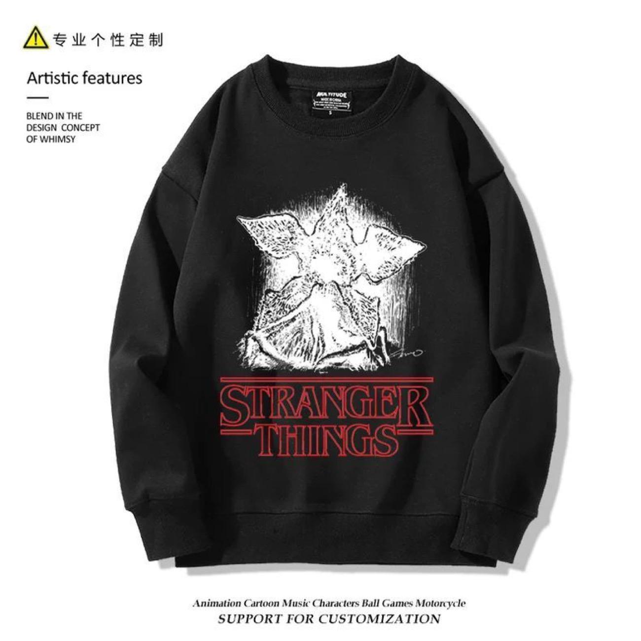 

Світшот Stranger Things Пальто Мода осінній одяг black4-XXXL чорний