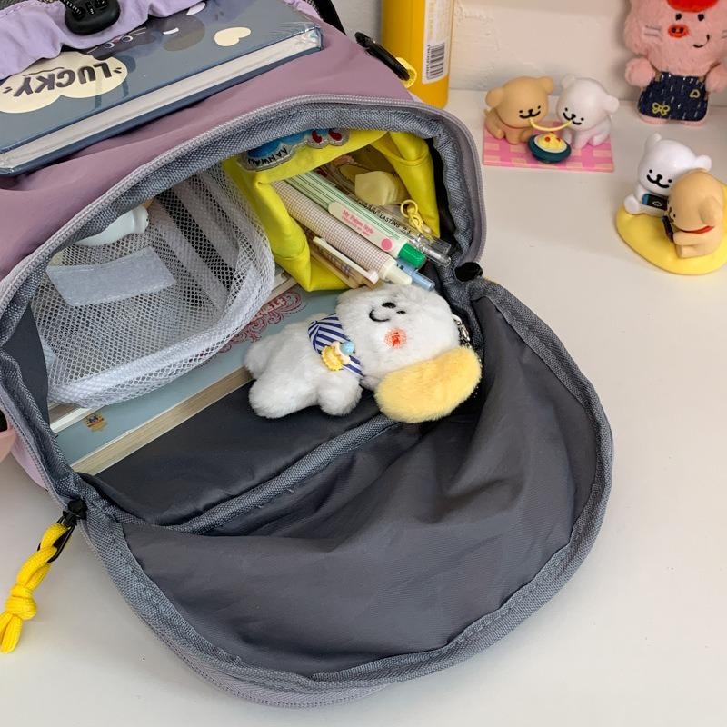 The New Schoolbag Is High-value, Fresh and Sweet, Contrasting Color Splicing Backpack, Couple Lightweight and Large-capacity Backpack.