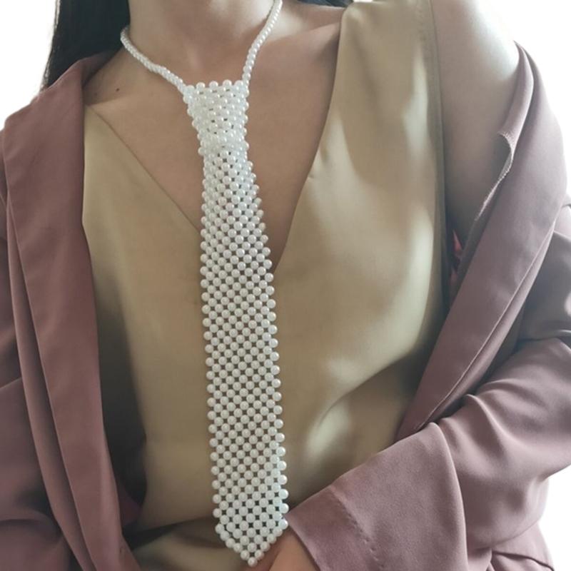 

Роскошная бабочка из жемчужных бусин, изящный женский школьный галстук для банкета, официальный галстук для рубашки, женские свадебные аксессуары 1