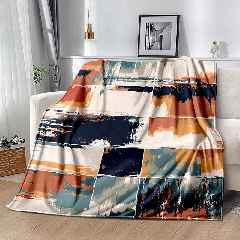2025 New Style Bohemian Abstract Modern Art Geometry Blanket,Soft Throw Blanket for Home Bedroom Bed Sofa Travel Picnic Gift Kid