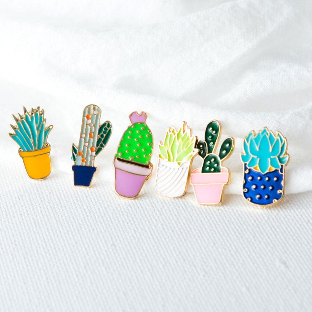 Cute Cactus Plant Pin Enamel Brooch Sweater Accessories Bag Badge Wedding Banquet Jewelry