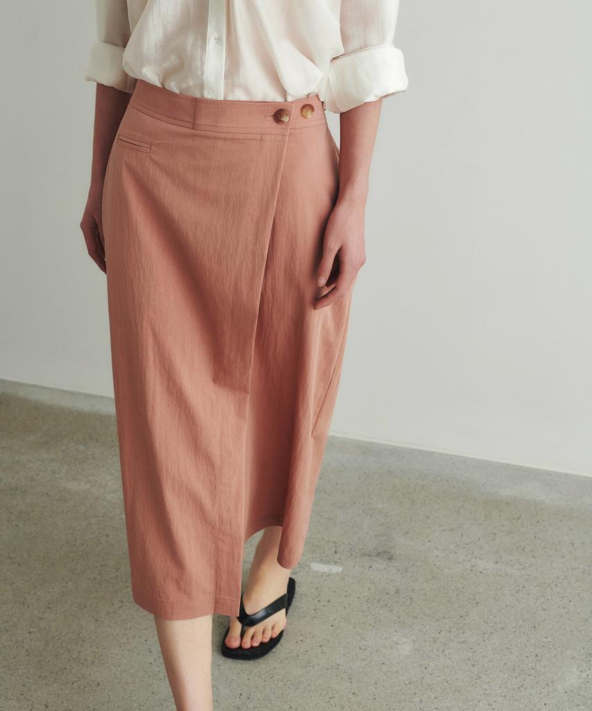 Aesmoeo Venice Wrap Banding Skirt (Indie Pink)