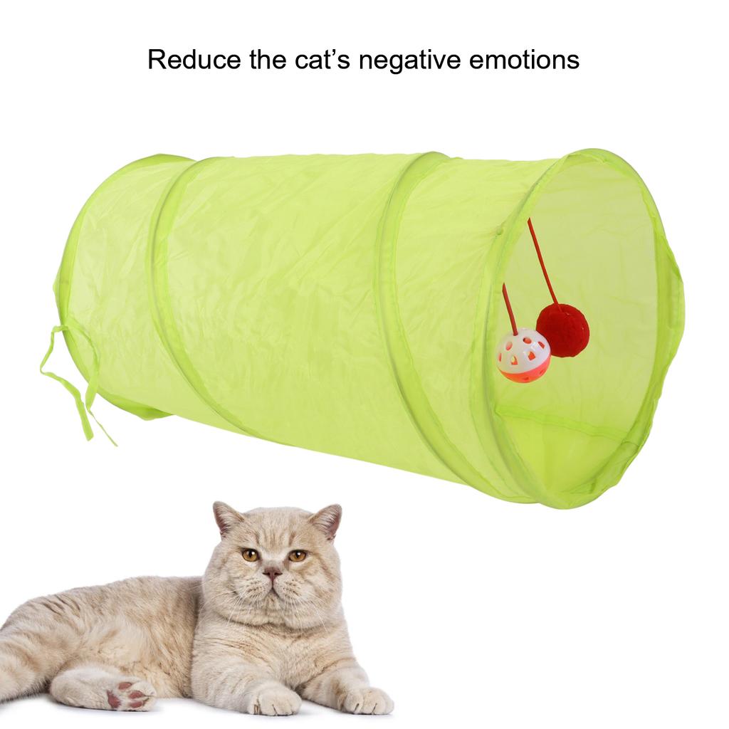 Cat Tunnel Foldable Polyester Interactive Tunnel Toy with Hanging   for Cats Rabbits Puppies
