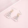 Christmas Series Simple Advanced Rotating Xmas Tree Star Pendant Earrings Women'S Creative Personalized Girl Gifts