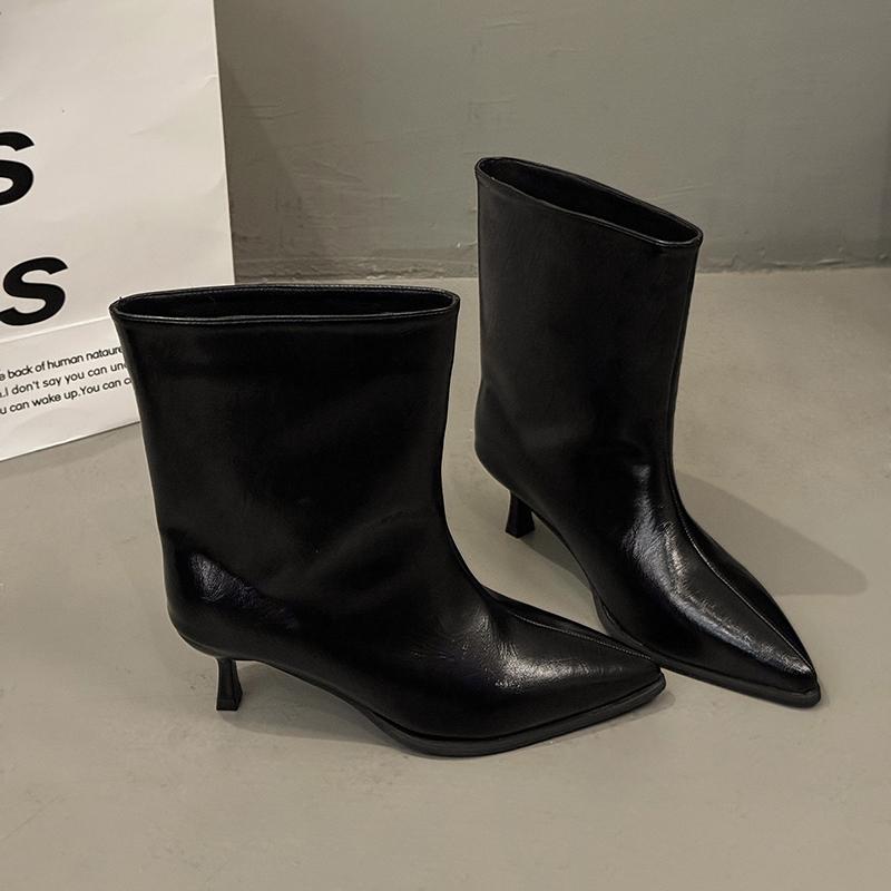 Winter Thin Low Heels Women Knee-High Boots Fashion Pointed Toe Wedding Party Shoes Ladies Elegant Slip On Long Booties