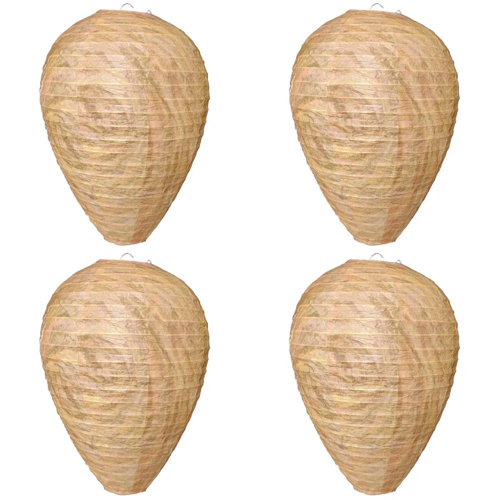 1-5PCS Hanging Wasp Nest Decoy Outdoor Waterproof Fake Wasp Nest Decoy Nest Decoy Hornets Plastic Insects Paper Drive Beehive