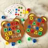 Shape Matching Game Color Sensory Educational Toy,New Children Puzzles Geometric Shape Quick Matching Board, Cute Bear Shaped Checkerboard (2 Players)