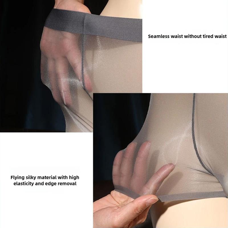 1PC Silky Fully Exposed U Convex Pouch Breathable Modal Panties Transparent Mens Boxers Ultra-Thin Men's Shorts Comfortable