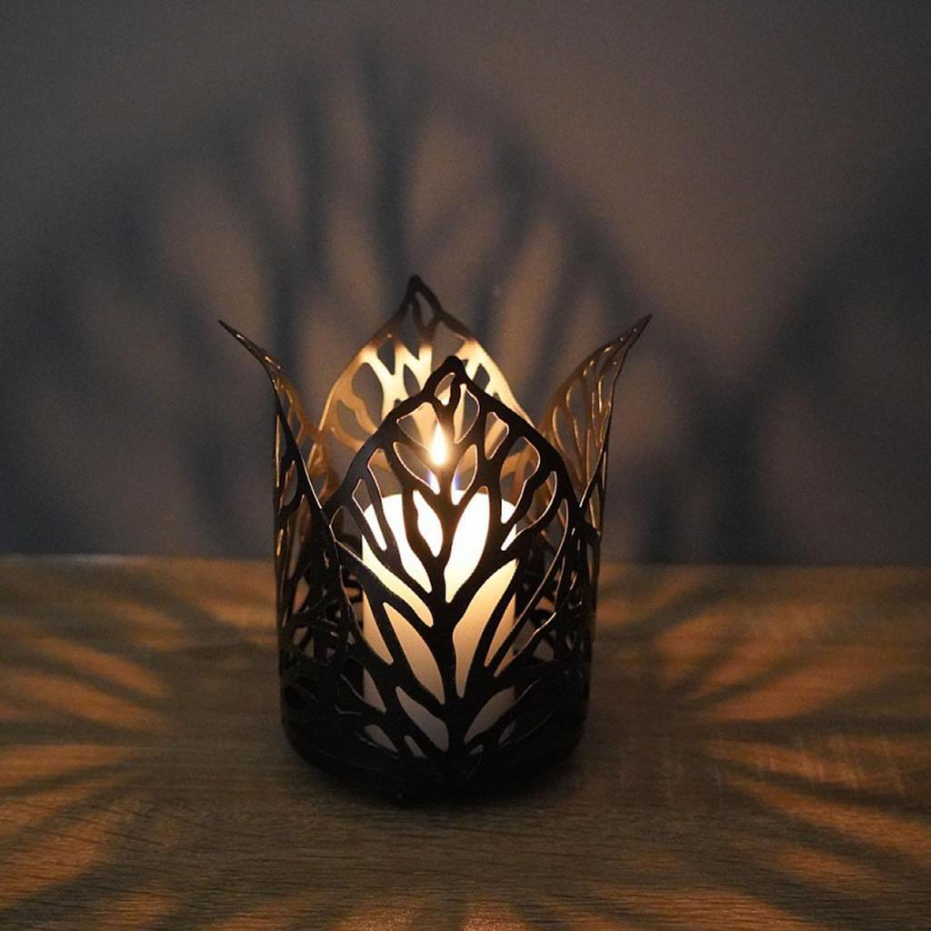 Candle Holder Shaped Geometric Candles Stand for Wedding Bedroom Parties Study , Black