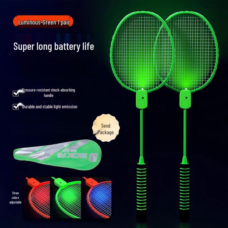 WEZHO Luminous Badminton Racket Set