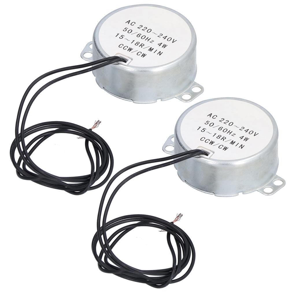 2 szt. Silnik Synchroniczny Mini 15‑18 obr./min Zestaw Akcesoriów do Rotacji CW CCW 4W AC220‑240V 50TYC
