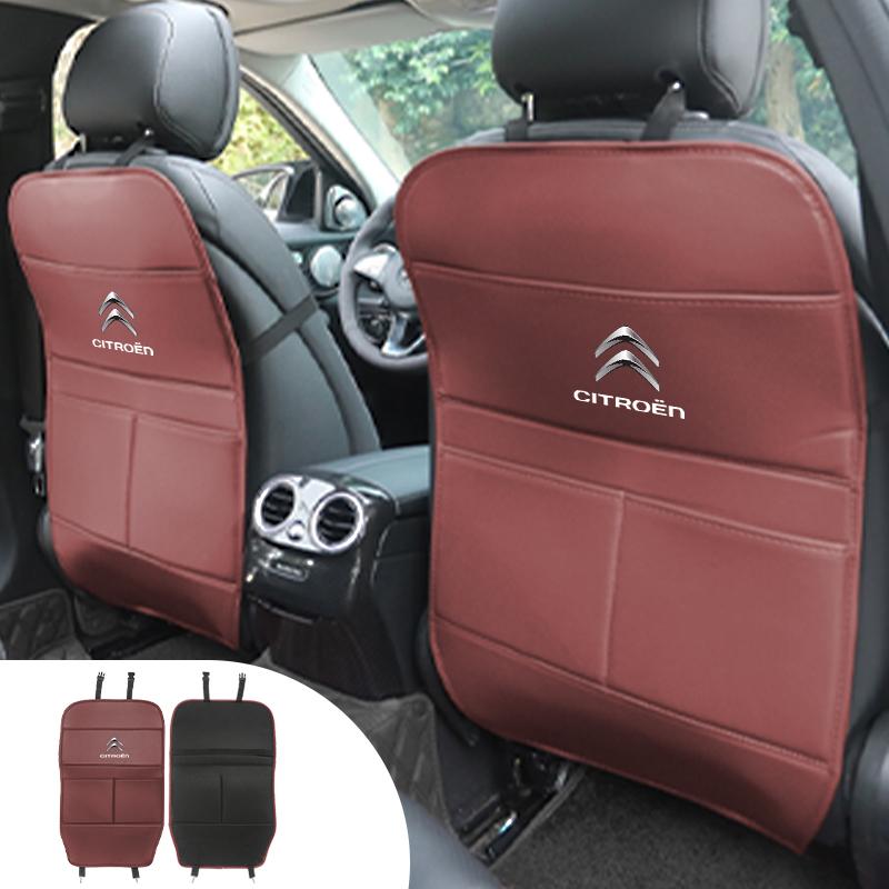 Car Seat Full Protective Cover Anti-Kick Mat Leather Pad Auto Accessories For Citroen C4 C3 C5 C1 C2 Berlingo Celysee Cactus