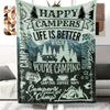 Camping Series Green Tree Printed Blanket Men'S And Women'S Four Seasons Available Soft Blanket Flannel Blanket