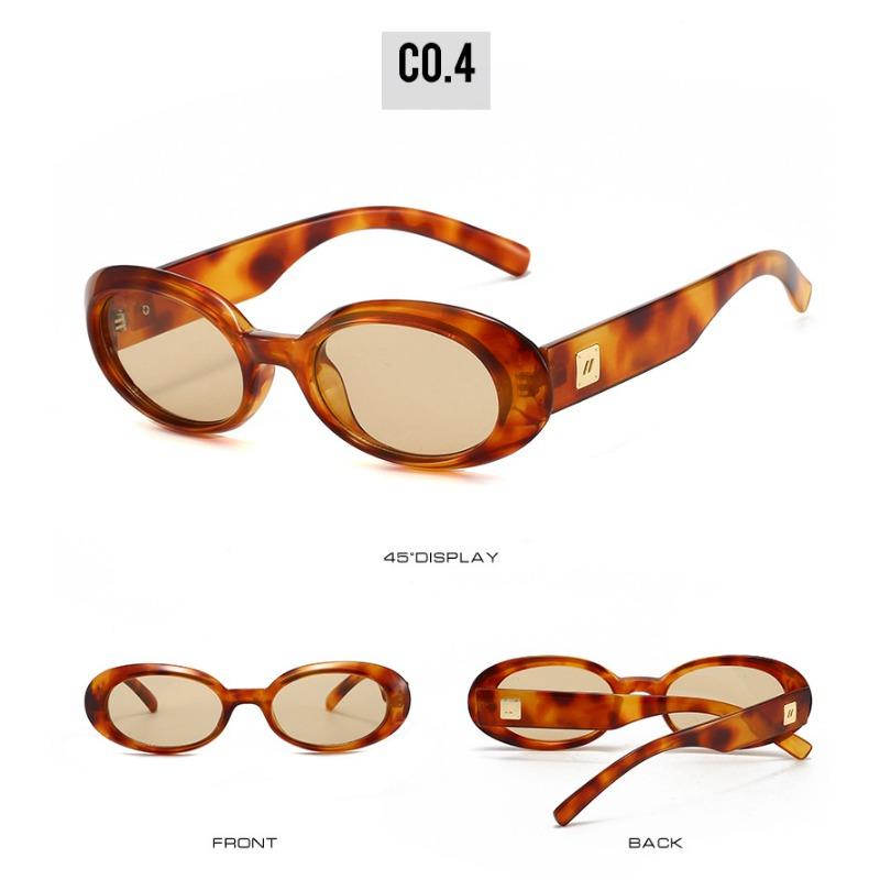 Midnite Star Retro Classic Small Oval Sunglasses Women Fashion Champagne Lens Shades Uv400 Men Trending Rivets Punk Sun Glasses