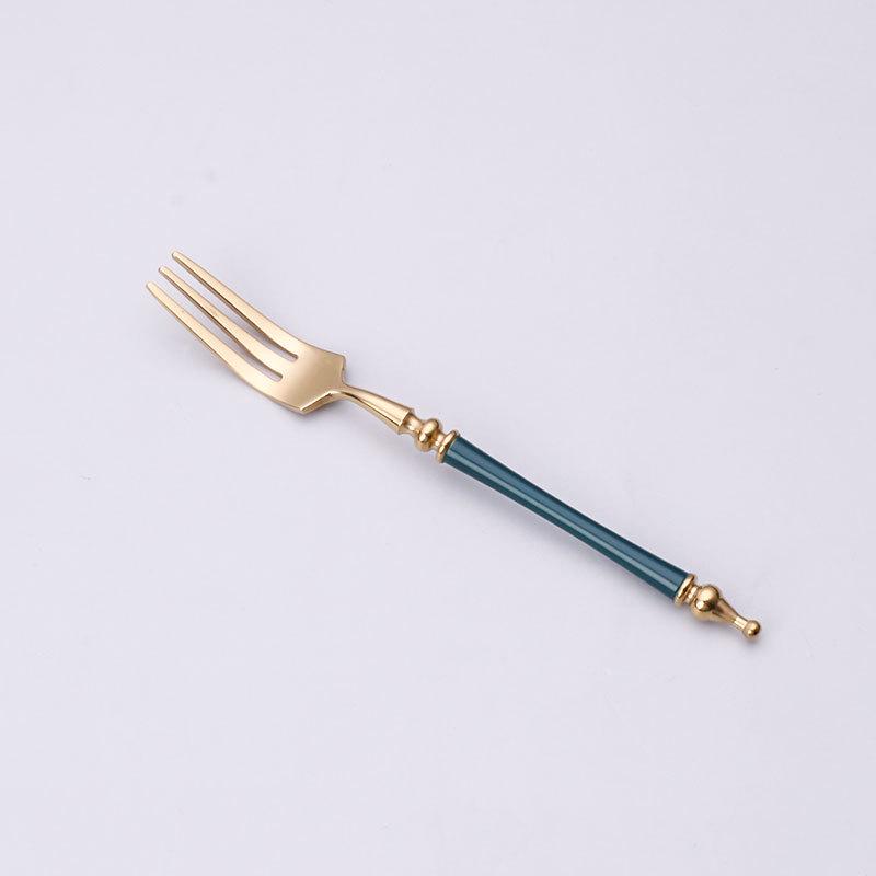 304 Stainless Steel Western Cutlery Set: Knife, Fork, Spoon, Coffee Spoon, Roman Column Design, European Style, 4-Piece