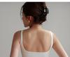 "Women's Summer Black Breathable All-in-One Vest Bra with Chest Pads and Suspenders"
