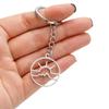 Stainless Steel Cartoon Sunrise Seaside Keychain Pendant