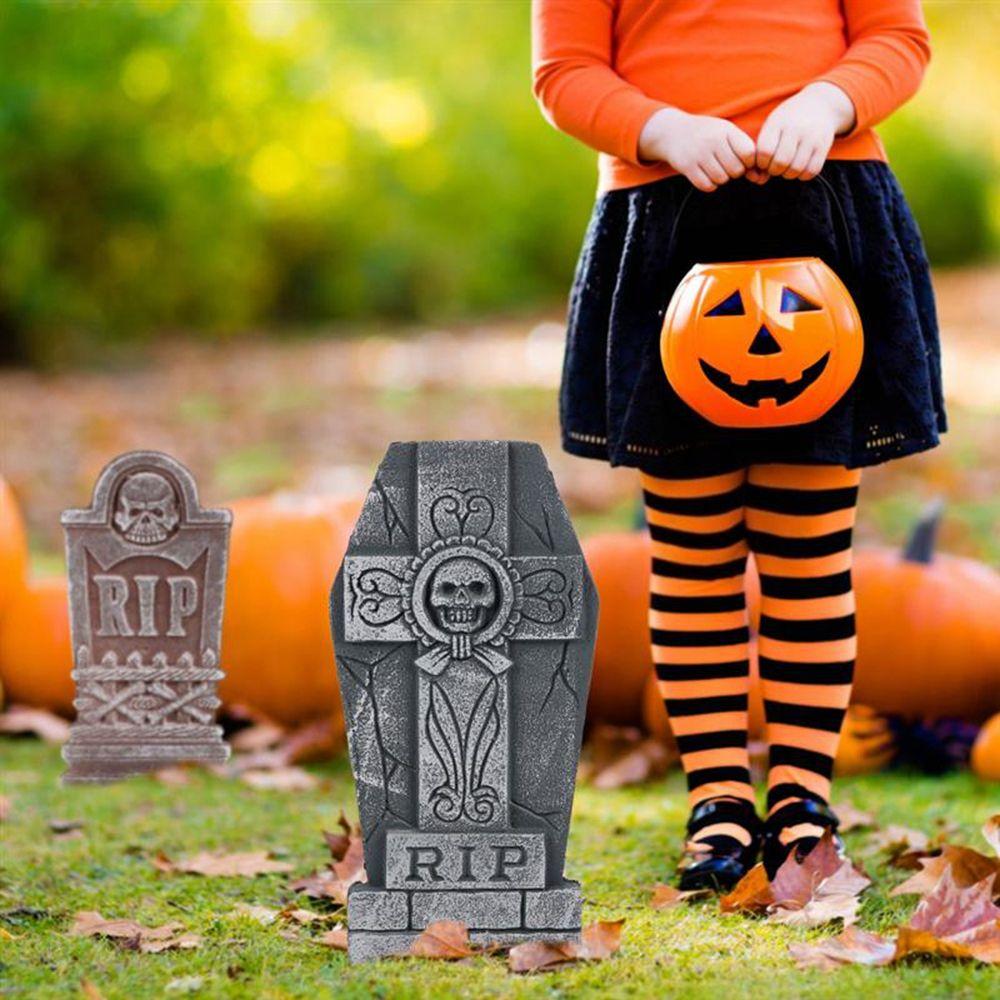 Horror Themed  Party Skull Tombstone Tombstone Ghost Tombstone Ornament Halloween Tombstone