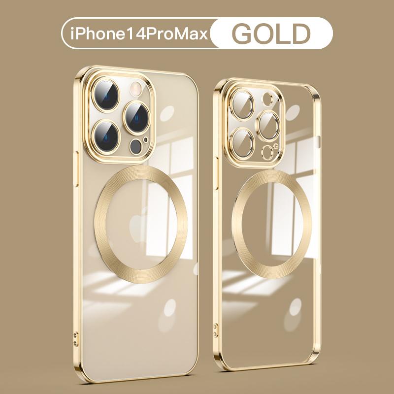 Fashion Magnetic Case for 14  Magsafe Transparent Cover for IPhone 14 13 12 11 Pro Max 14 Plus Plating Clear Soft Silicone Wireless Charging Cover