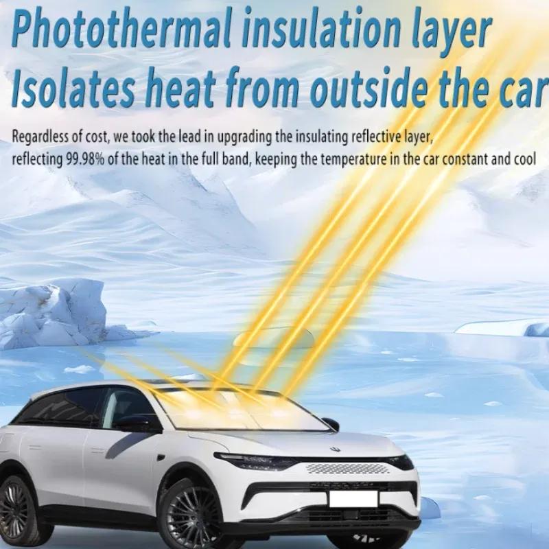 For Ford Mustang Mach-E 2021~2025 2022 Car Sun Visor Front Windshield Sunshade Heat Insulation Summer Cooling Auto Accessories