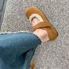 Flat-soled Single Shoes Women's 2025 Spring and Autumn New Mori Round Head Shallow Mouth Velcro Soft-soled Retro Mary Jane Doudou Shoes