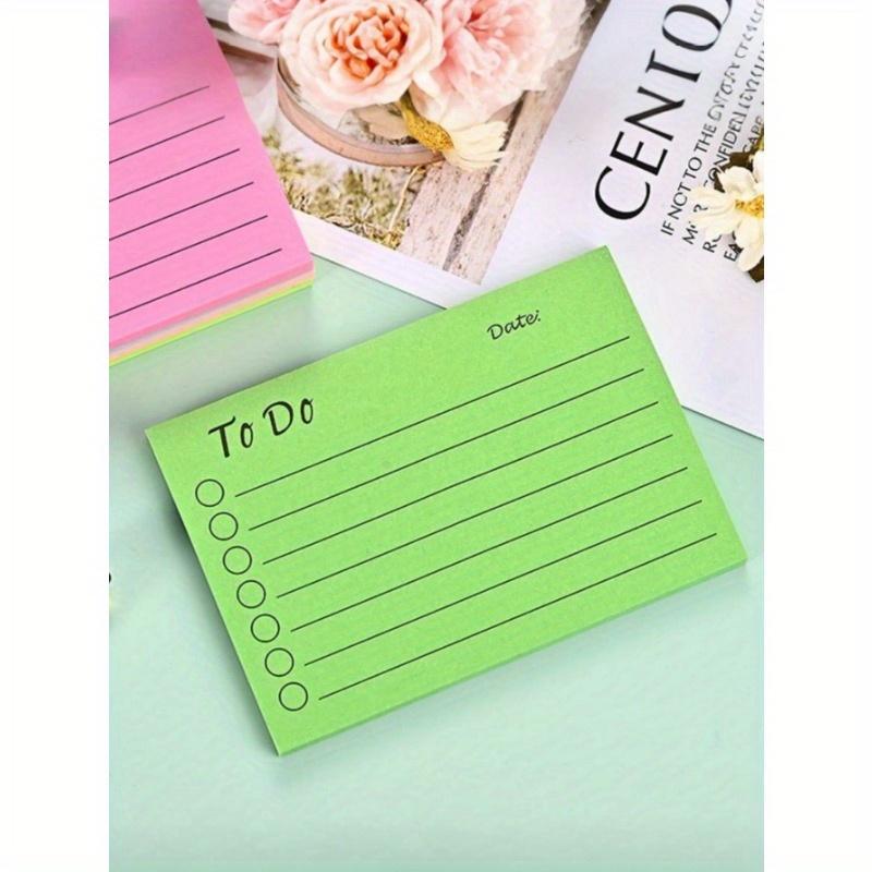 

1 Pad Strong Adhesive Colored Sticky Note, Creative Memo Pad for Students Back To School(Pink/Blue) one-size