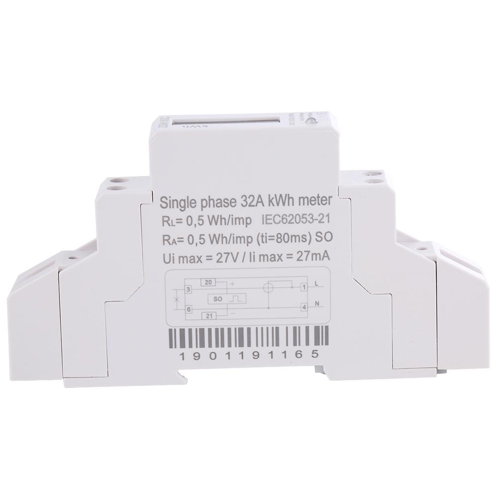 1P LCD Digital Display Single Phase Din Rail Electricity Power Consumption Energy Meter