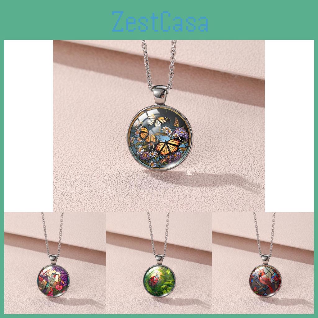 Eye-catching Cardinal And Beetle Design Alloy Glass Pendant Necklace For All